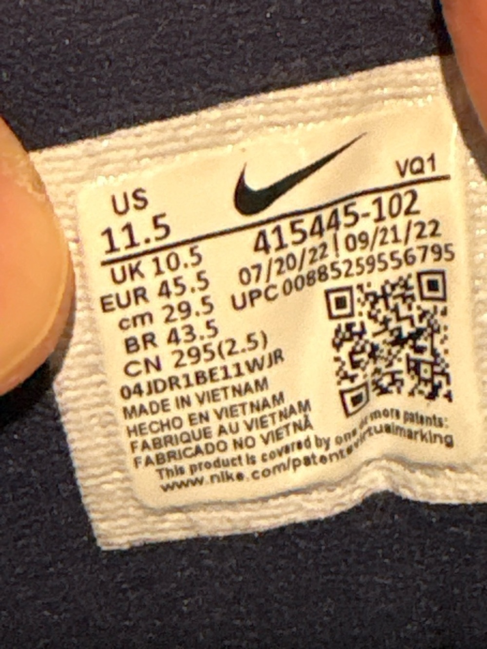 Nike Men's Air Monarch IV White and Dark Blue Athletic Sneakers Size 11.5 - Picture 7 of 9